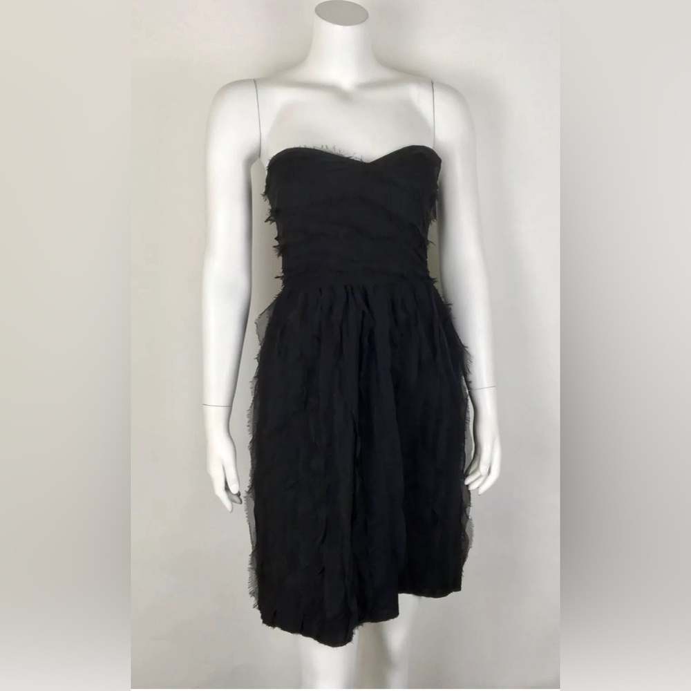 Diane Von Furstenberg KARI black mini dress. Size 12. Shaggy chic dress!